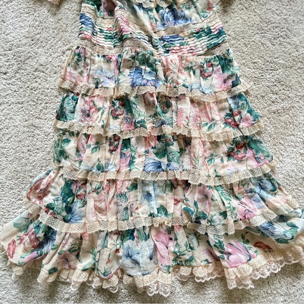 Zimmermann Multicolor Floral Midi Dress size 1 - Picture 11 of 13